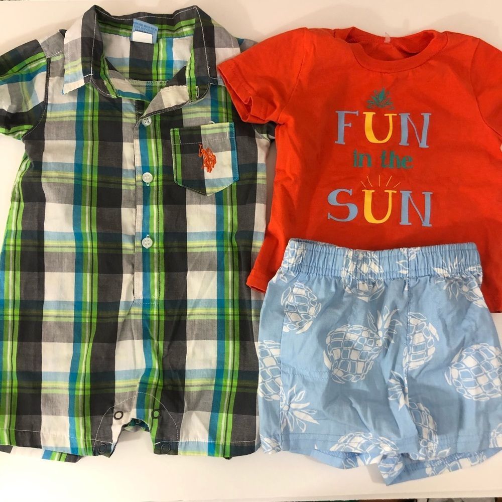 Boys bundle one piece onesie and shorts 6-9 months